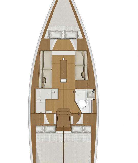 Distribución del barco Dufour 360 Grand Large