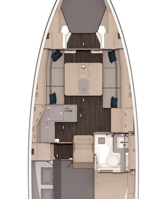 Layout of the boat Dufour 37