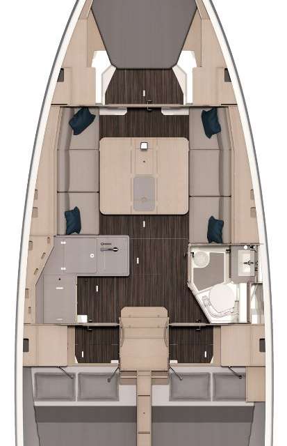 Layout of the boat Dufour 37