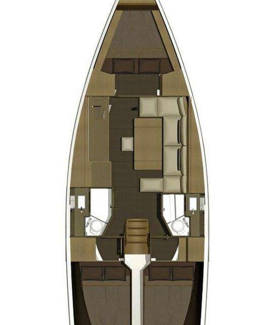 Distribución del barco Dufour 382 Grand Large
