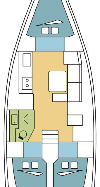 План яхты Dufour 382 Grand Large