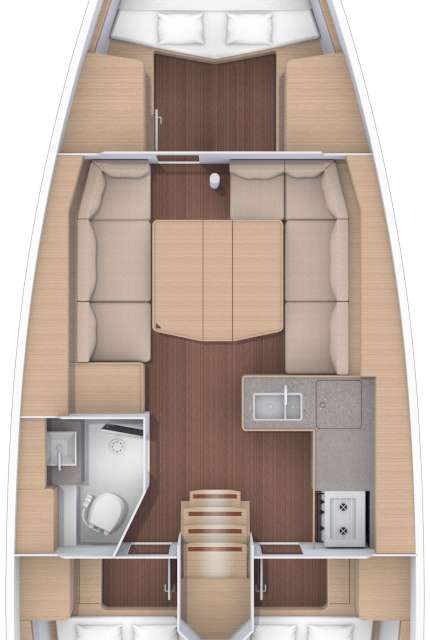 План яхты Dufour 390 Grand Large