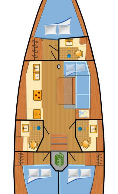 Piano della barca Dufour 390 Grand Large