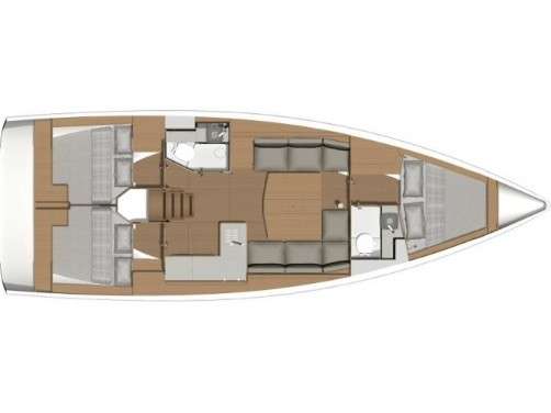 Distribución del barco Dufour 390 Grand Large