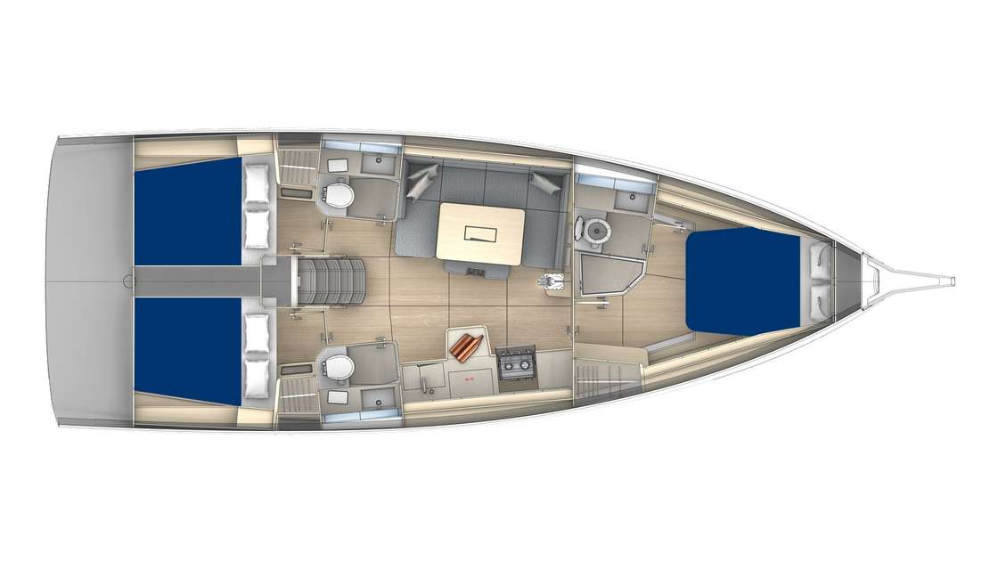 Distribución del barco Dufour 41