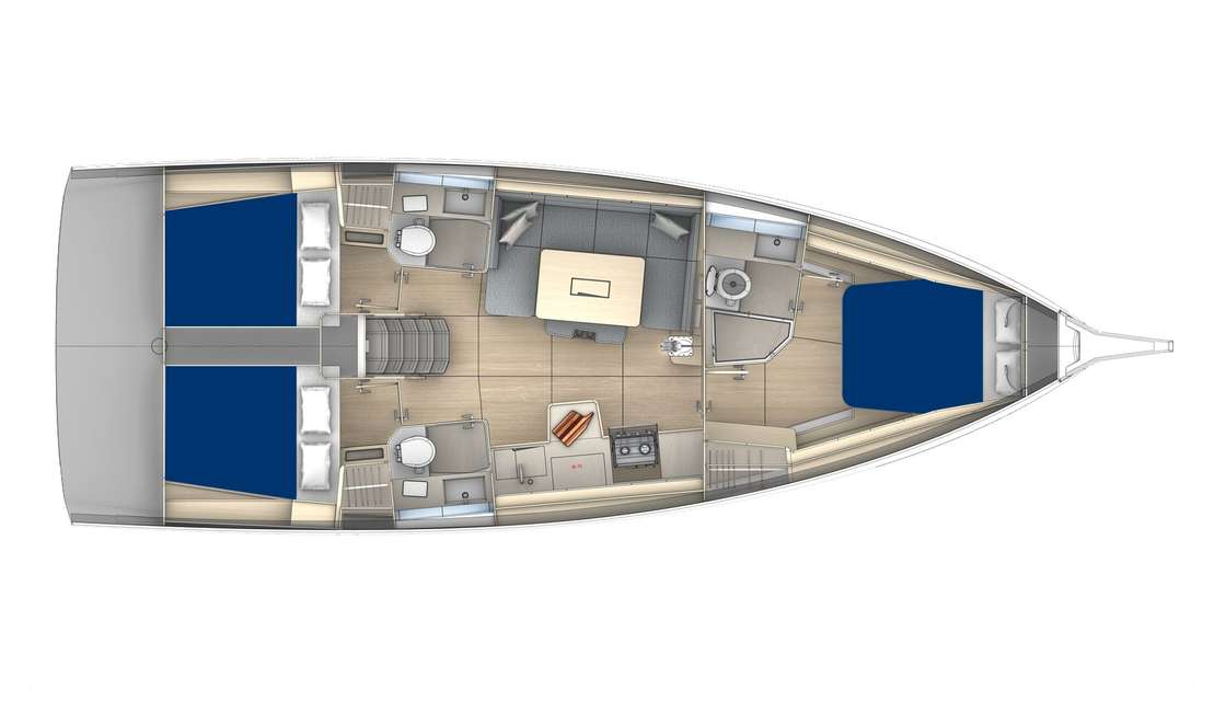 План яхты Dufour 41