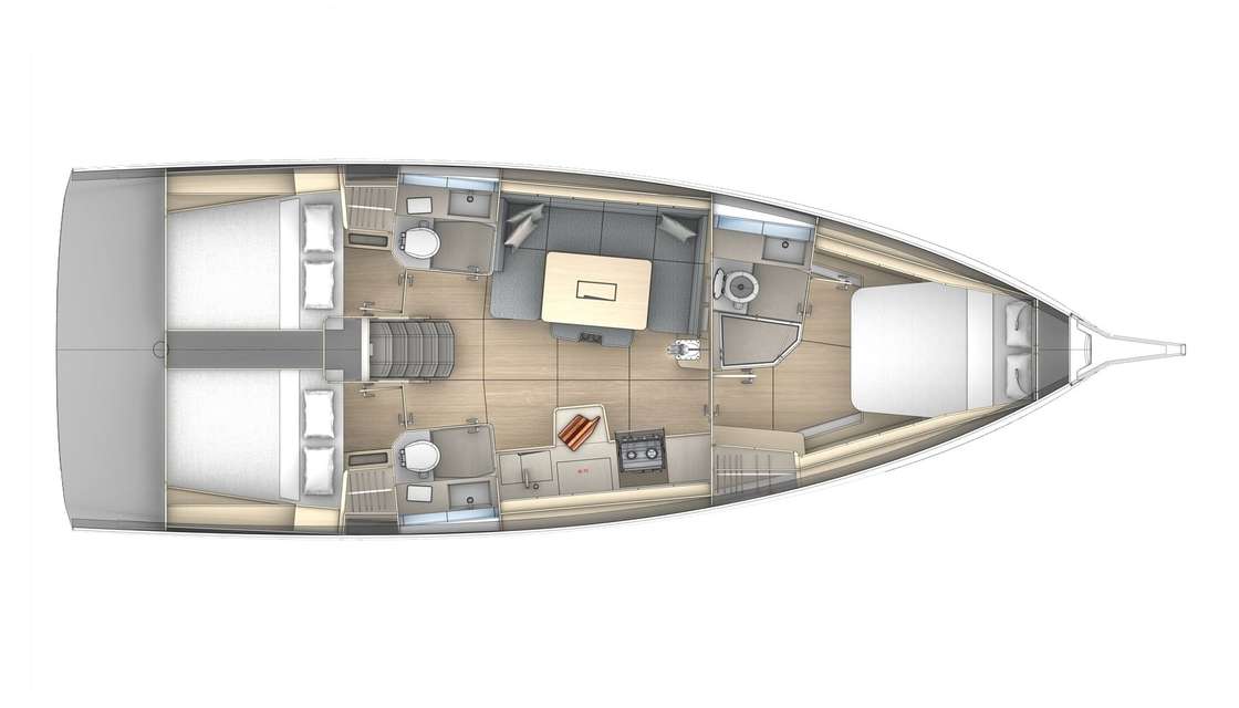 Distribución del barco Dufour 41