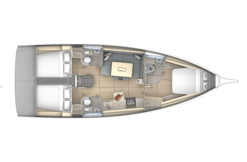 Distribución del barco Dufour 41