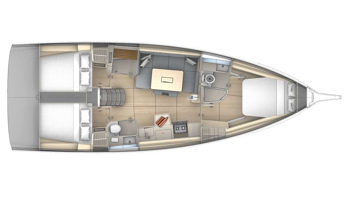 Distribución del barco Dufour 41