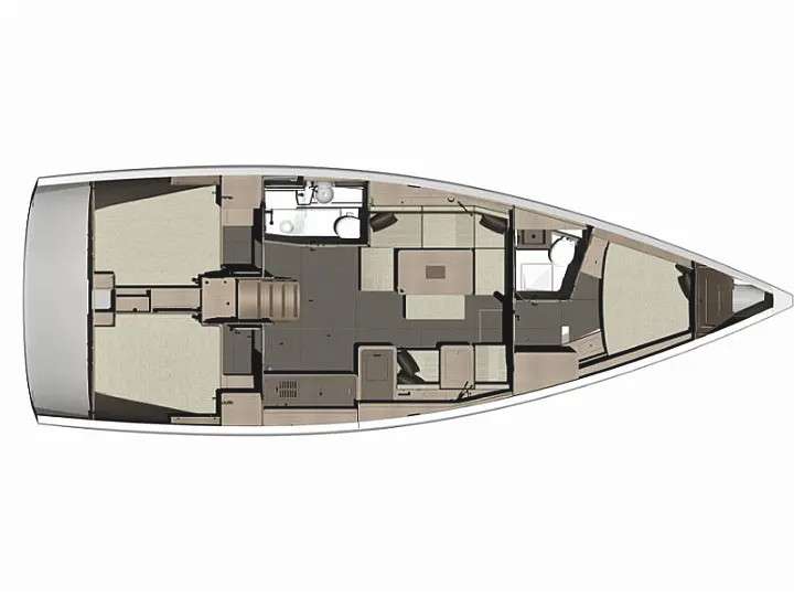 Distribución del barco Dufour 412 Grand Large