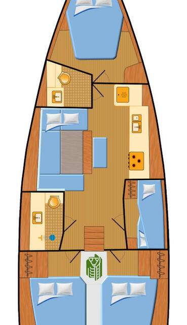 План яхты Dufour 430 Grand Large