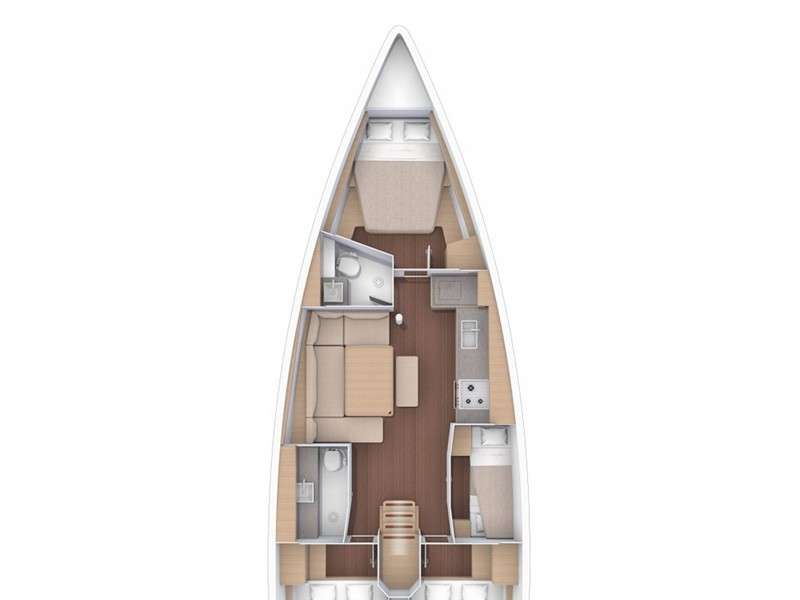 Piano della barca Dufour 430 Grand Large