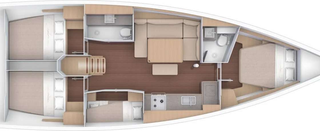 Piano della barca Dufour 430 Grand Large