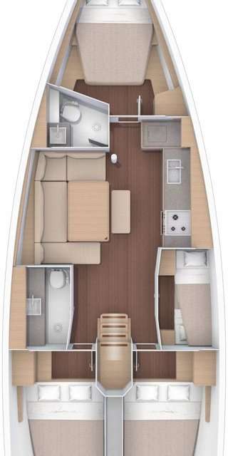 План яхты Dufour 430 Grand Large