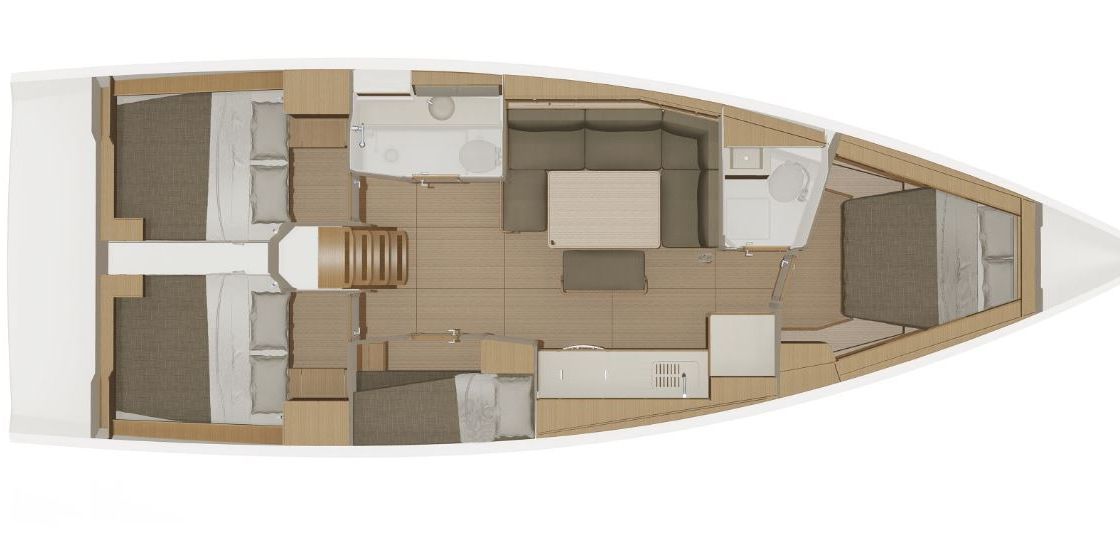 Layout of the boat Dufour 430 Grand Large