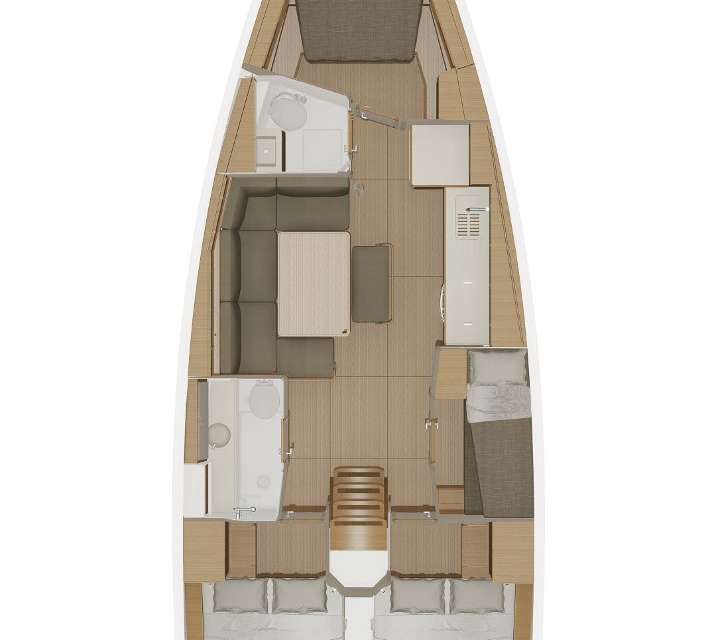 Distribución del barco Dufour 430 Grand Large