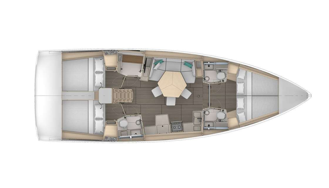 План яхты Dufour 44