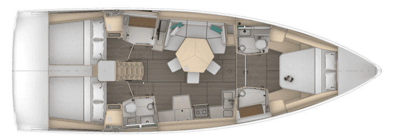 План яхты Dufour 44