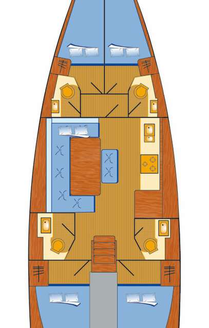 Distribución del barco Dufour 460 Grand Large