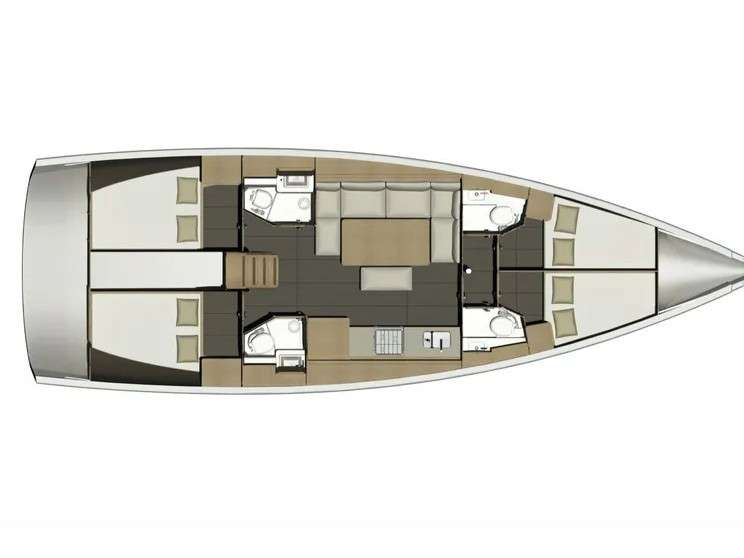 Distribución del barco Dufour 460 Grand Large