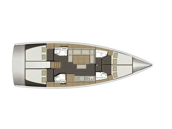 Layout of the boat Dufour 460 Grand Large