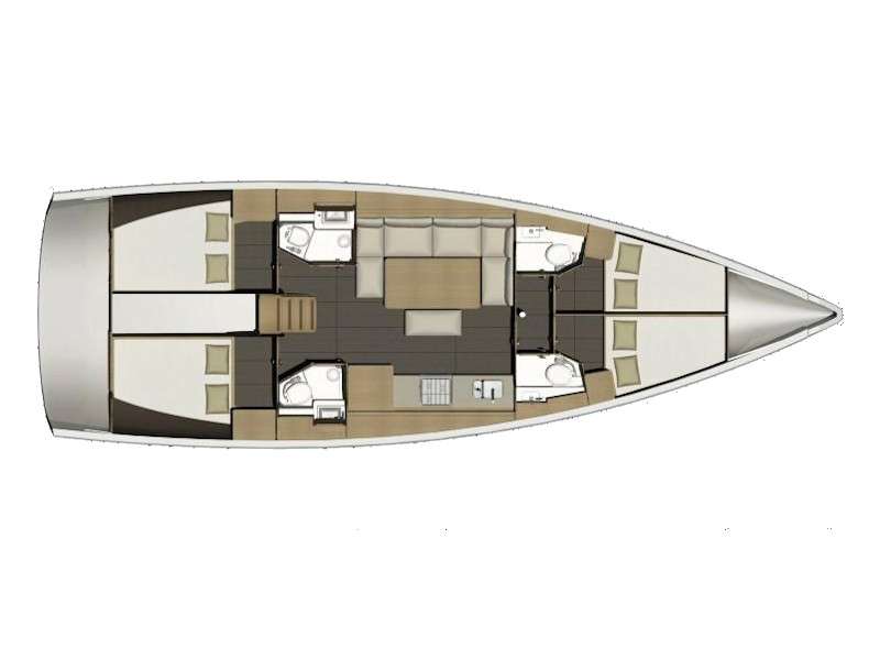 Distribución del barco Dufour 460 Grand Large