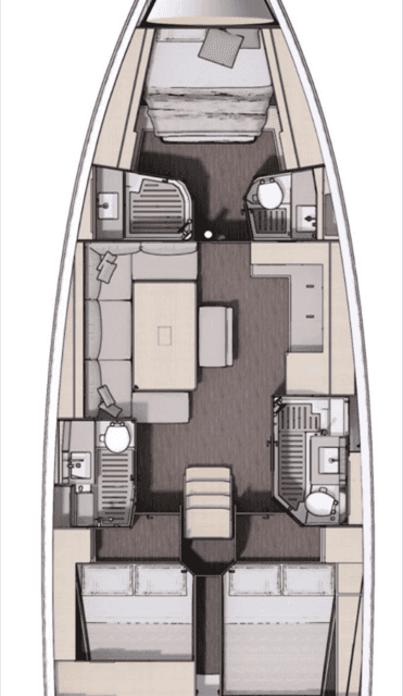 План яхты Dufour 470