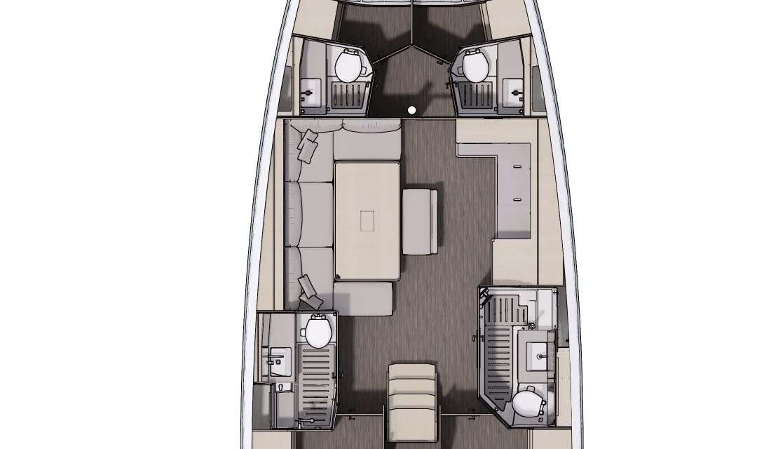 Layout of the boat Dufour 470