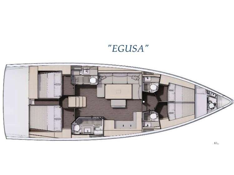 Distribución del barco Dufour 470