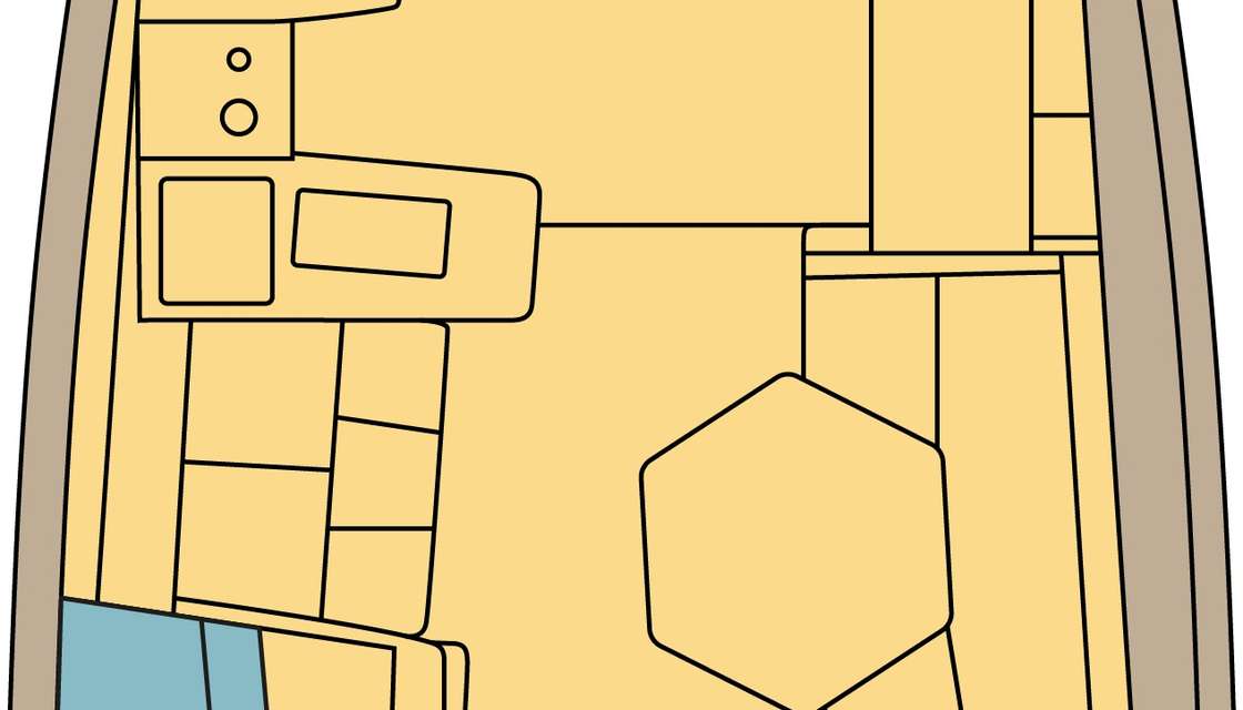 Layout of the boat Dufour 48