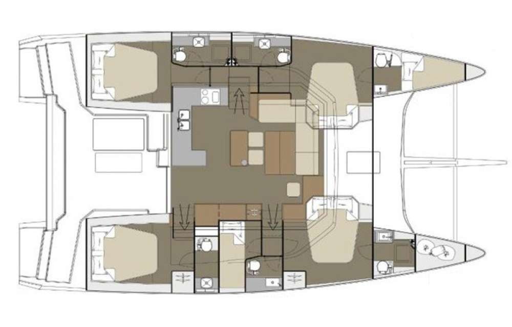 Distribución del barco Dufour 48