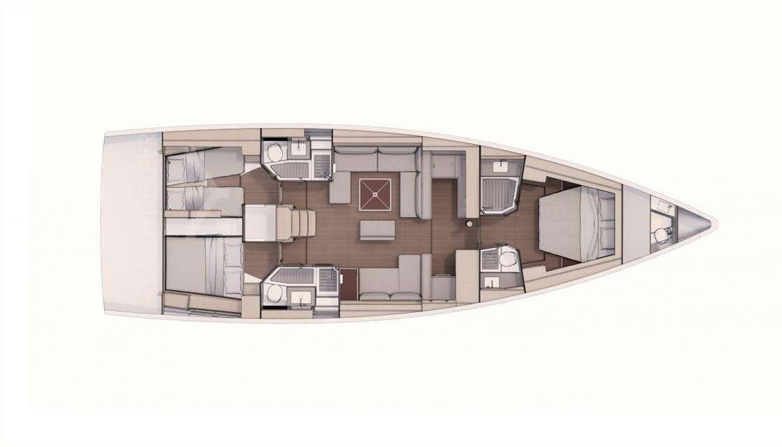 Piano della barca Dufour 530
