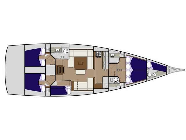 План яхты Dufour 560 Grand Large