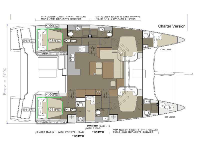 Plans du bateau Dufour 48 Catamaran