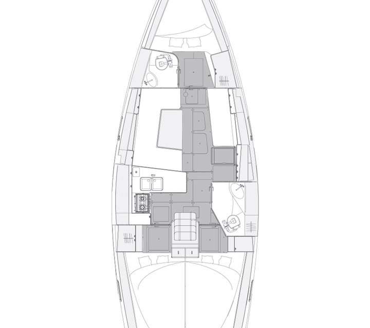 Layout of the boat Elan Impression 40.1