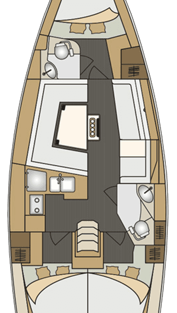 Distribución del barco Elan Impression 40