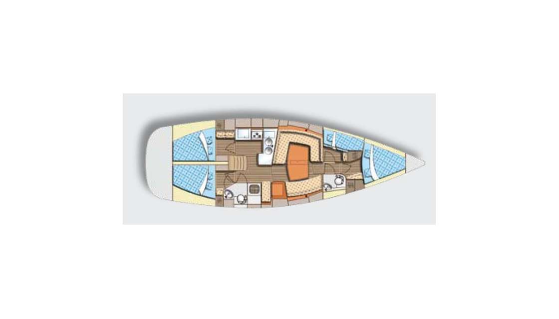 Distribución del barco Elan Impression 434