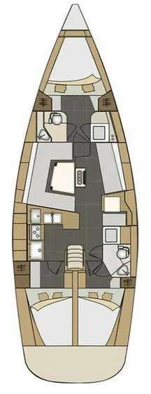 Layout of the boat Elan Impression 45