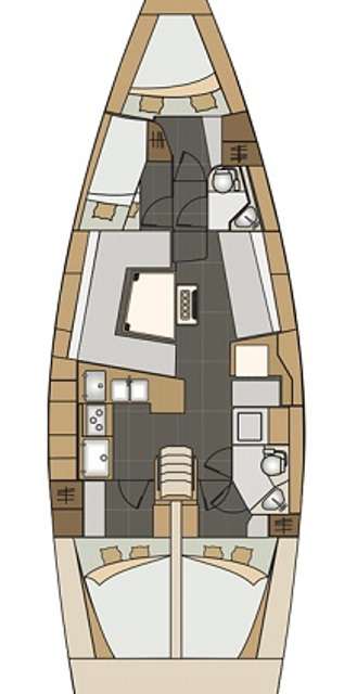 Layout of the boat Elan Impression 45