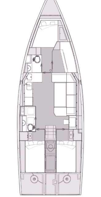 Distribución del barco Elan Impression 45