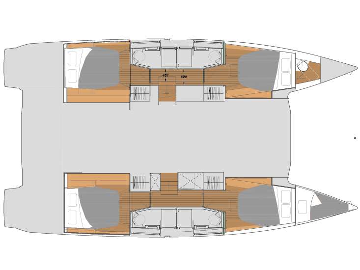 Layout of the boat Elba 45