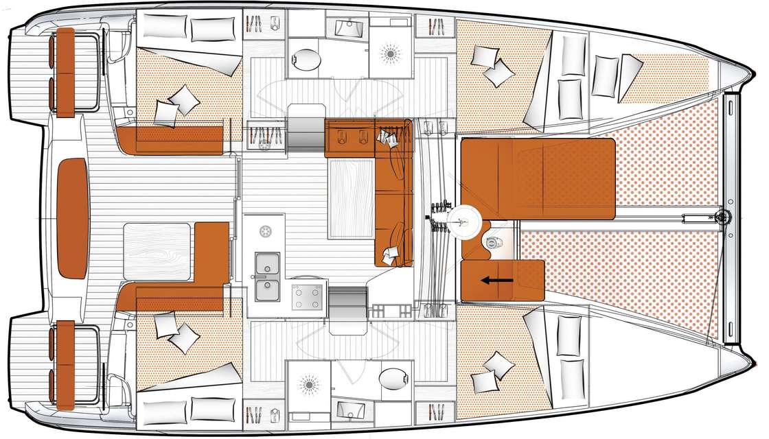 Distribución del barco Excess 11