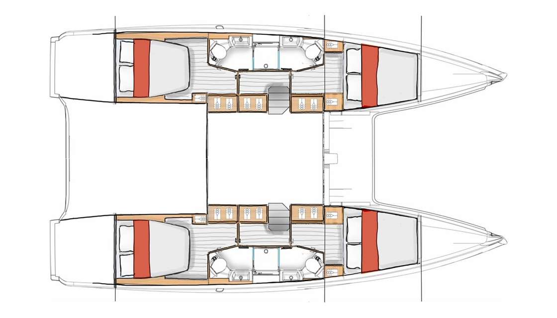 Layout of the boat Excess 13
