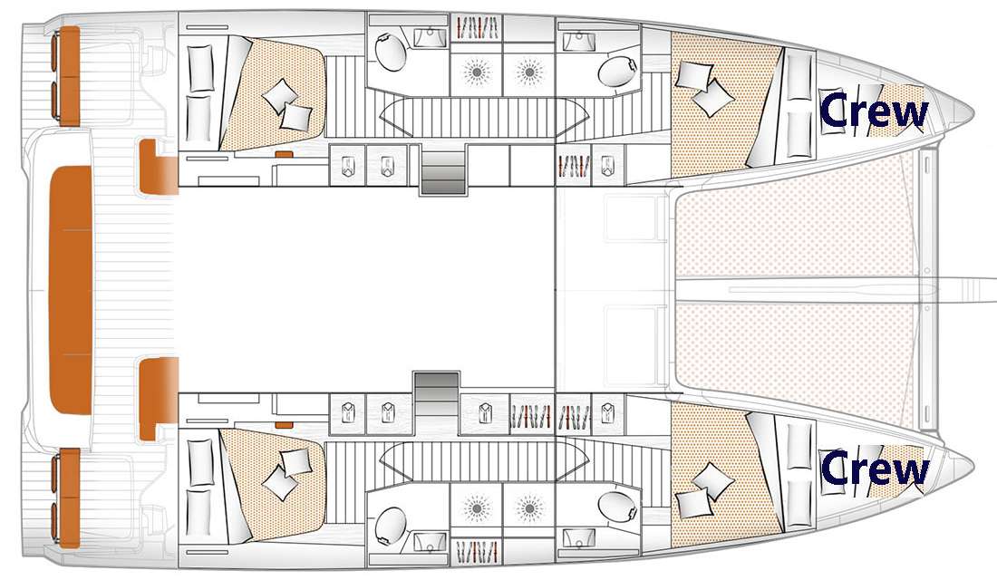 Distribución del barco Excess 14