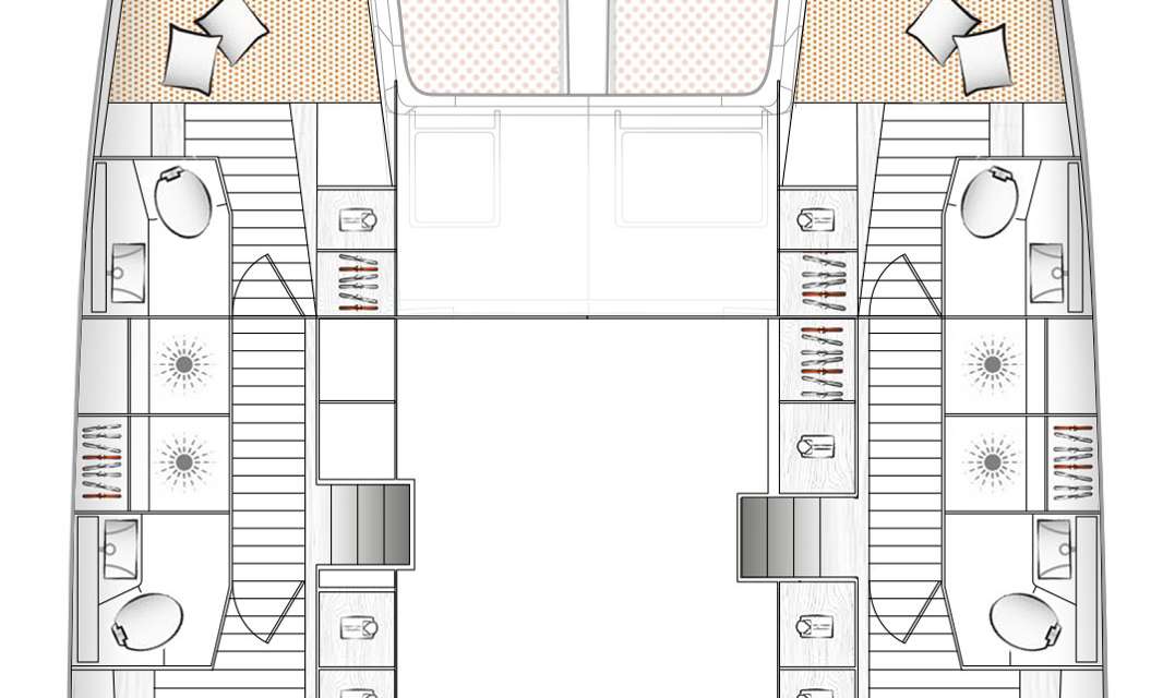 Distribución del barco Excess 14