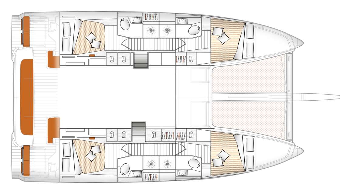 Layout of the boat Excess 14