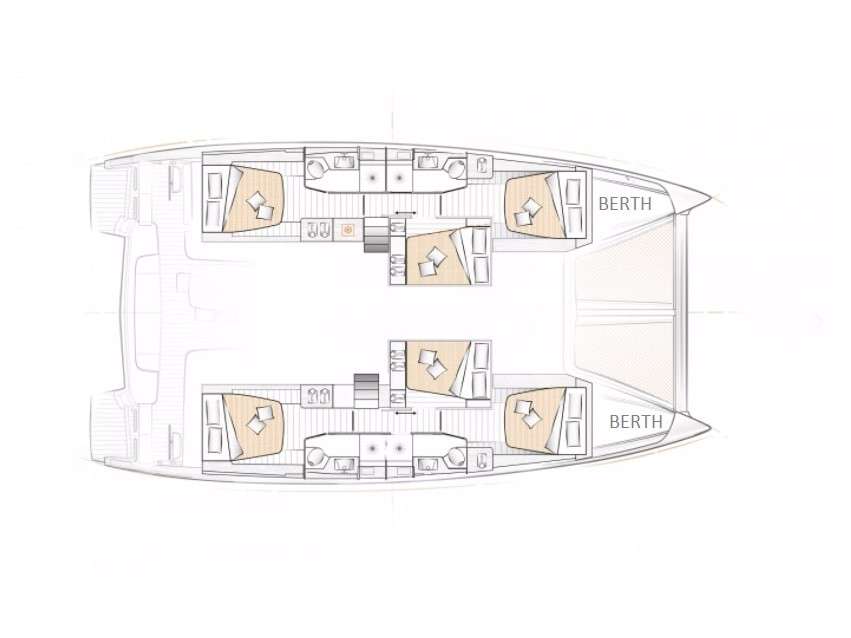 Distribución del barco Excess 15