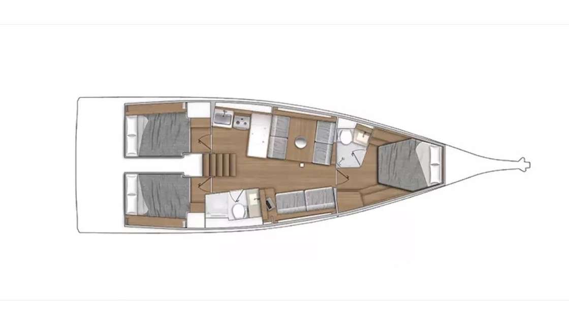 Distribución del barco First 44