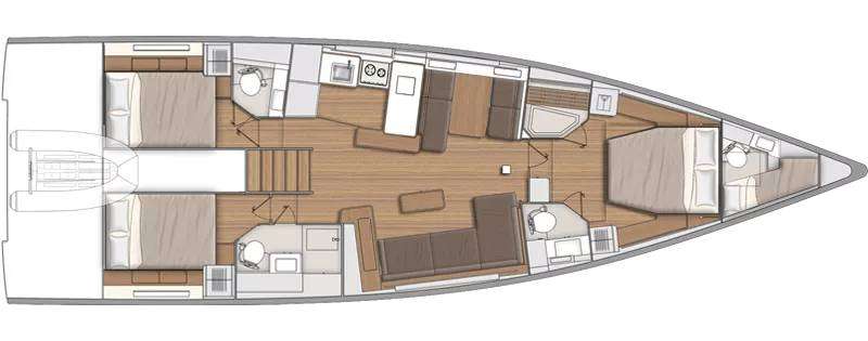 Layout of the boat First Yacht 53