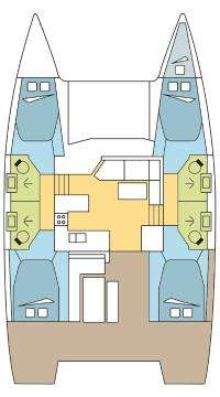 Layout of the boat Astrea 42